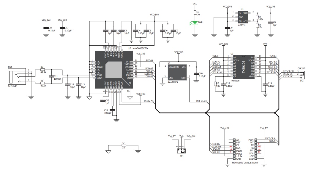Schaltplan - Mikroe MIKROE-3273 ECG 3 Click